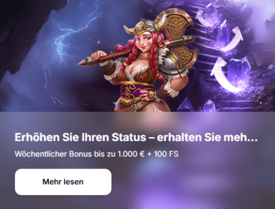 Wöchentlicher Bonus im HitnSpin Casino bis zu 1.000 € und 100 Freispiele für treue Spieler